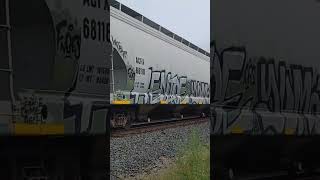 RED CABOOSE LEADS B23 ON NORFOLK SOUTHERN [upl. by Luigino]