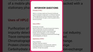 Principle of HPLC  HPLC Chromatography  Use of HPLC  Application of HPLC interview [upl. by Zendah]