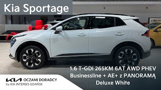 Kia Sportage 16 TGDI 265KM 6AT AWD PHEV Businessline  AE z DACHEM PANORAMICZNYM  Deluxe White [upl. by Ilatfan]