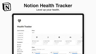 Notion Health Tracker Level Up Your Health and Monitor Your Progress [upl. by Aihsenet]