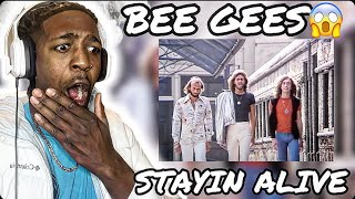 FIRST TIME HEARING Bee Gees  Stayin Alive OFFICIAL MUSIC VIDEO REACTION [upl. by Acinomad]