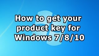 How to get your product key for Windows 7810 [upl. by Ennayehc]