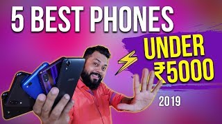 TOP 5 MOBILE PHONES UNDER 5000 BUDGET ⚡⚡⚡ 2019 [upl. by Glialentn]