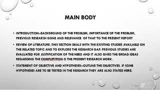 FORMAT OF RESEARCH REPORT RESEARCH METHODOLOGY [upl. by Sugden]