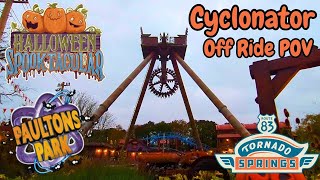 Cyclonator Off Ride POV Halloween Spooktacular 2024 Tornado Springs at Paultons Park [upl. by Eekcaj]