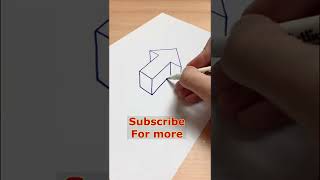 Drawing 3D Geometric illusion Art TUTORIAL Zeichnen Shorts drawing 3DdrawJG [upl. by Ahsyak]