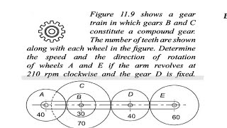 Gear train  Numerical Problem 04  Compound gear train with rotating arm [upl. by Gualtiero]