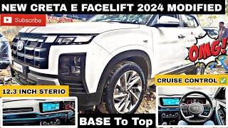 NEW CRETA E FACELIFT MODIFIED✅CRETA FACELIFT BASE TO TOP✅CRETA FACELIFT ACCESSORIES✅cretafacelift [upl. by Ahsienroc]