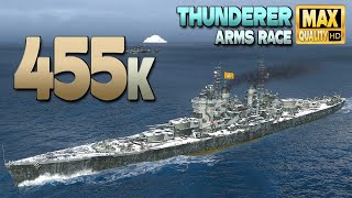 Second highest battleship quotThundererquot game ever  World of Warships [upl. by Ailices655]