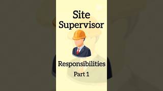 Responsibilities Of Site Supervisor Civilguideplus97civil shorts ytshort [upl. by Eus]