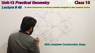 40To draw transverse or internal common tangents to two unequal circles  Class 10  geometry [upl. by Nerot571]