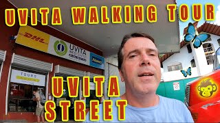 Uvita Costa Rica Walking Tour of Uvita Street aka Calle Uvita  Virtual Tour [upl. by Hteboj]