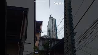 Crane snaps after 67 magnitude earthquake strikes Philippines shorts [upl. by Amiaj]