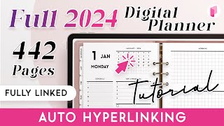 How to make a Full Digital Planner for 2024  Hyperlinked [upl. by Naira]