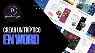 COMO CREAR UN TRIPTICO EN WORD [upl. by Torrance525]