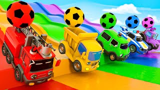 Baby Shark  Wheels On the Bus song  Soccer ball shaped wheels  Baby Nursery Rhymes amp Kids Songs [upl. by Shoshana]