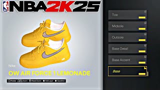 OffWhite X Nike Air Force 1 “Lemonade”  NBA 2K25  Shoe Creator [upl. by Nirok]