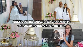 NOSSA COMEMORAÇÃO DE CASAMENTO 🤍  Abrindo presentes vlog [upl. by Ssalguod547]