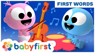 Laughing with funny GooGoo amp Gaga  Learn musical instruments amp First words for kids  BabyFirst TV [upl. by Ignaz]