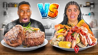 SEAFOOD VS BARBECUE FOOD CHALLENGE [upl. by Anatol13]