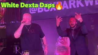 Dexta daps call out white Dexta Daps on stage and flatten LandonDexta Daps live performance [upl. by Ardelle]