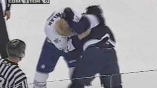 Georges Laraque vs Wade Belak Feb 11 2003 [upl. by Leckie]