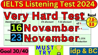 Difficult IELTS Listening Practice Test For 16 November amp 23 November 2024 with Answers  IDP amp BC [upl. by Aloiv]