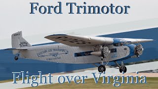 August flight on board a Ford Trimotor 4AT owned by the EAA wearing Eastern Air Transport colors [upl. by Atsyrk928]