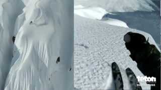 A Split Screen View of Sage CattabrigaAlosa Skiing Some Crazy Spine Lines in AK [upl. by Eeb]