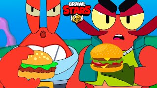 BRAWL STARS ANIMATION  MR KRABS TICK vs CLANCY [upl. by Mareld]