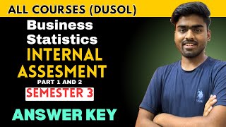 Business statistics Internal assessment answer key DU SOL UG for BCom BBA dusol [upl. by Zachar699]