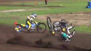 EK Grasbaanrace Staphorst Heat 2 crash Franc en Di Palma 2015 [upl. by Cormac]