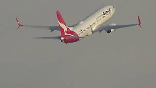 QANTAS🦘737800 SPLIT SCIMITARS WINGLETS TAKE OFF RWY34 YMML AT JULIET🦘🛫🛫🛫🛫🛫🔊🔊🛫 [upl. by Annez]