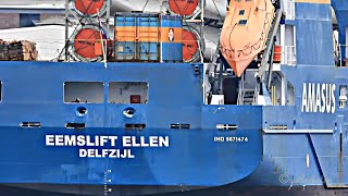 Frachtschiff EEMSLIFT ELLEN geared cargo seaship Emder Nordkai epas Emden PCUU IMO 9671474 [upl. by Ulrick]