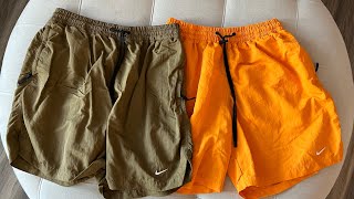 NikeLab “Solo Swoosh” Essentials NRG Collection Shorts Orange amp Brown Unboxing  Try On [upl. by Aeuhsoj]