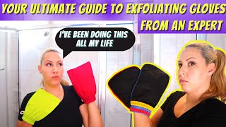 The Ultimate Guide Face ampBody Exfoliation How To Use Exfoliating Glove Get Exfoliated With A PRO [upl. by Suivatal]