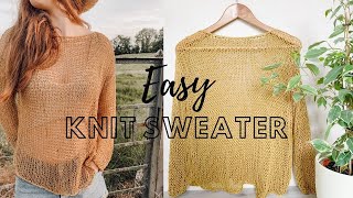 Beginner Knit Summer Sweater Quick and Easy [upl. by Amsaj]