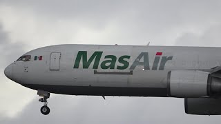 RARE MAS Air Cargo Boeing 767300F Landing At Frankfurt Airport [upl. by Anyel]