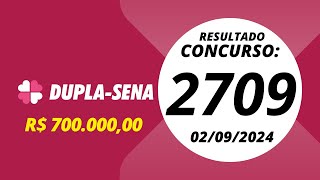 Dupla Sena Resultado das Loterias Concurso 2709 02092024 resultadoduplasena duplasenahoje [upl. by Cassy]