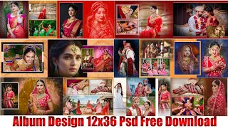 12x36 wedding album design psd files free download 2024  US Desgain Studio Part  127 photoshop [upl. by Hnid910]