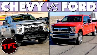 Ford vs Chevy MPG Verdict Here’s How the F250 73L V8 Compares to the Silverado V8 Towing amp Not [upl. by Gnilrets625]