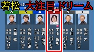 【若松競艇】ドリームで強豪男性5選手に挑む③平山智加、結果は如何に？ [upl. by Nylorak793]