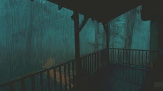 EXTREME Rain amp Thunder in Hidden House inside the ForestRain Sounds for Sleep [upl. by Atnovart825]