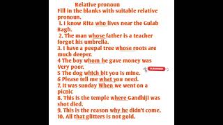 Relative pronoun with examples for reet 1st and 2nd grade exam [upl. by Maighdiln142]