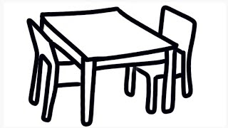 dining table drawing rani easy drawing howtodraw [upl. by Aihsekyw721]