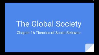 Ch 16 Global Society [upl. by Retse]