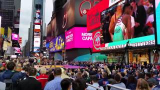 Wrestling in Times Square NYC BTSNY 2015 [upl. by Stambaugh]