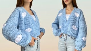 BULUTLU HIRKA YAPIMI☁️  300 TL’lik Hırkayı 48 TL’ye Ördüm🥺🦋 [upl. by Berk520]