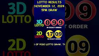 Lotto Result November 12 2024 5pm Draw shorts [upl. by Cralg]