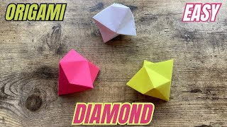 DIAMOND ORIGAMI CRAFT TUTORIAL  HOW TO MAKE DIAMOND ORIGAMI ART  DIY DIAMOND ORIGAMI FOLDING CRAFT [upl. by Fernandina619]